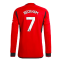 2023-2024 Man Utd Authentic Long Sleeve Home Shirt (Beckham 7)