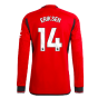 2023-2024 Man Utd Authentic Long Sleeve Home Shirt (Eriksen 14)