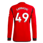 2023-2024 Man Utd Authentic Long Sleeve Home Shirt (Garnacho 17)