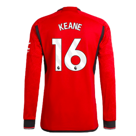 2023-2024 Man Utd Authentic Long Sleeve Home Shirt (Keane 16)