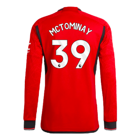 2023-2024 Man Utd Authentic Long Sleeve Home Shirt (McTominay 39)