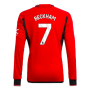 2023-2024 Man Utd Home Long Sleeve Shirt (Kids) (Beckham 7)