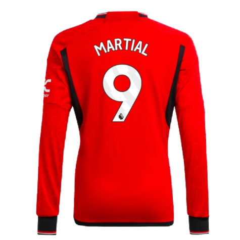 2023-2024 Man Utd Home Long Sleeve Shirt (Kids) (Martial 9)