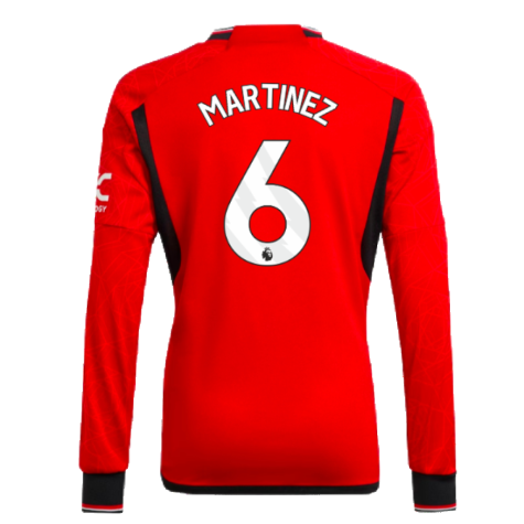 2023-2024 Man Utd Home Long Sleeve Shirt (Kids) (Martinez 6)