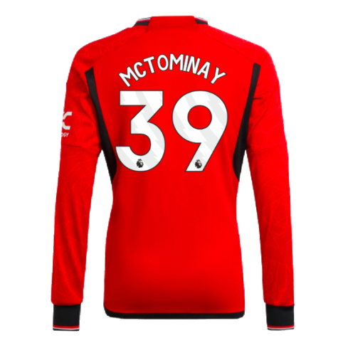 2023-2024 Man Utd Home Long Sleeve Shirt (Kids) (McTominay 39)