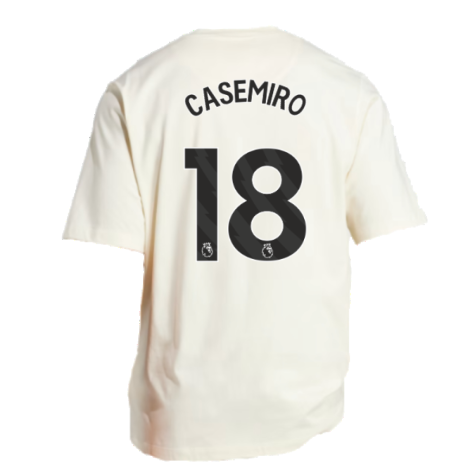 2023-2024 Man Utd Lifestyle OS Tee (White) (Casemiro 18)