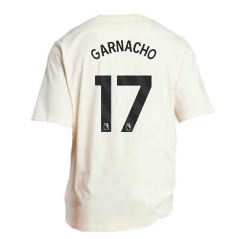 2023-2024 Man Utd Lifestyle OS Tee (White) (Garnacho 17)