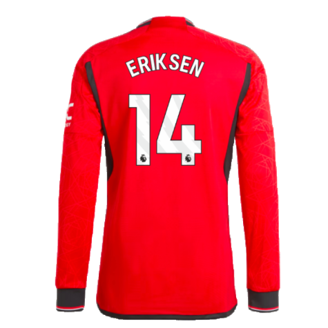 2023-2024 Man Utd Long Sleeve Home Shirt (Eriksen 14)
