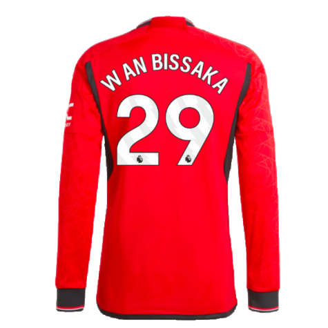 2023-2024 Man Utd Long Sleeve Home Shirt (Wan Bissaka 29)