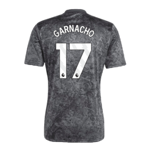 2023-2024 Man Utd Pre-Match Shirt (Black) (Garnacho 17)