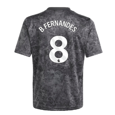 2023-2024 Man Utd Pre-Match Shirt (Black) - Kids (B Fernandes 8)