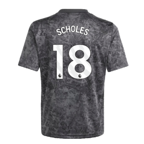 2023-2024 Man Utd Pre-Match Shirt (Black) - Kids (Scholes 18)