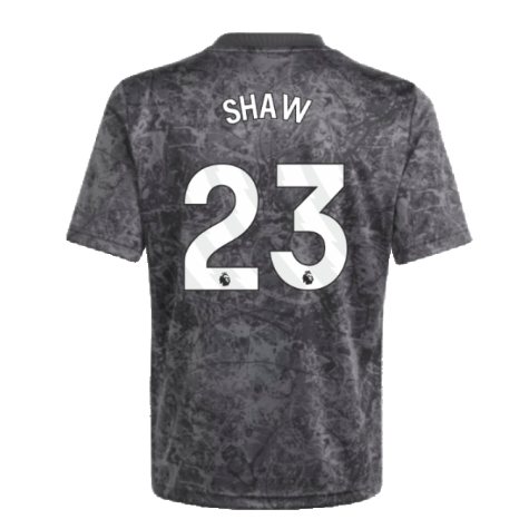 2023-2024 Man Utd Pre-Match Shirt (Black) - Kids (Shaw 23)