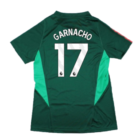 2023-2024 Man Utd Training Shirt (Green) - Ladies (Garnacho 17)