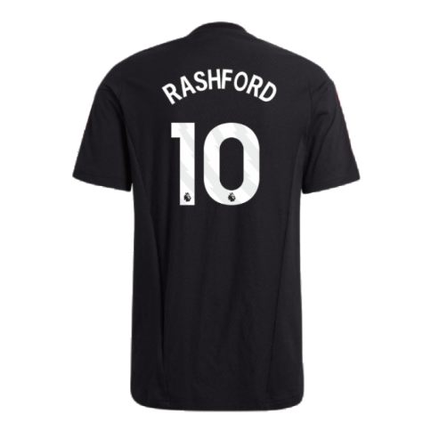 2023-2024 Man Utd Training Tee (Black) (Rashford 10)
