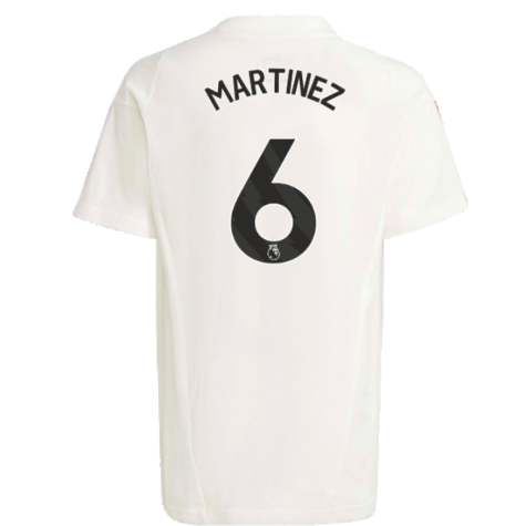 2023-2024 Man Utd Training Tee (White) - Kids (Martinez 6)