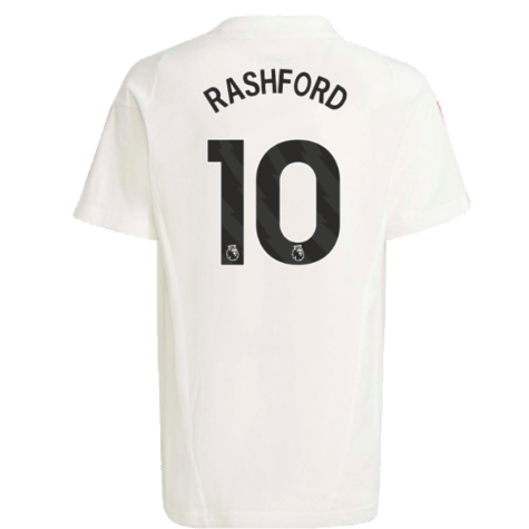 2023-2024 Man Utd Training Tee (White) - Kids (Rashford 10)