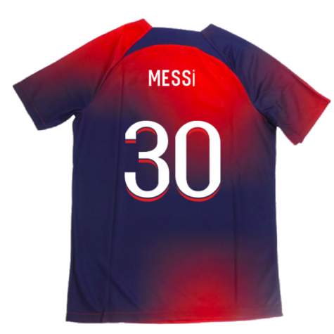 2023-2024 PSG Academy Pro Dri-FIT Pre-Match Shirt (Red) (Messi 30)