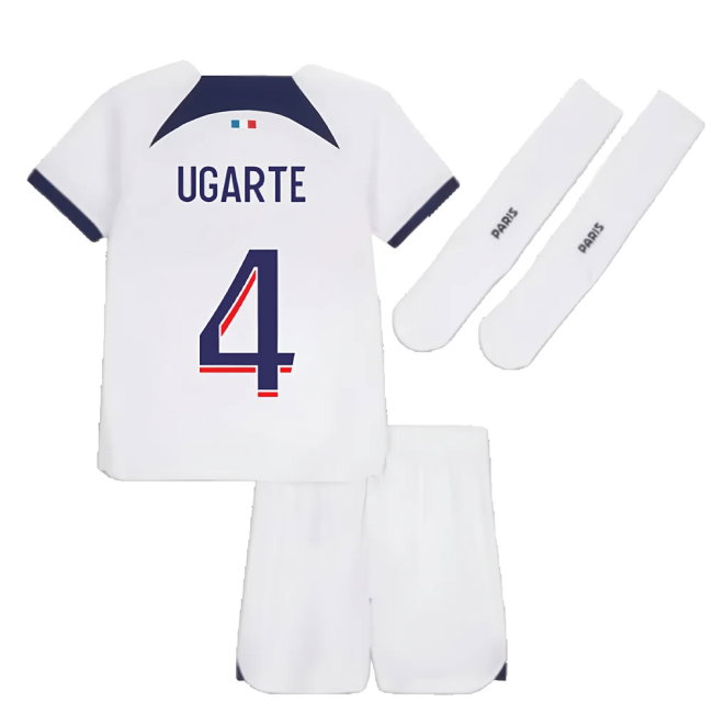 2023-2024 PSG Away Little Boys Mini Kit (Ugarte 4)