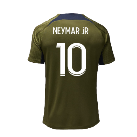 2023-2024 PSG Dri-Fit Strike Fourth Training Shirt (Green Hemp) (Neymar JR 10)
