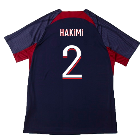 2023-2024 PSG Dri-Fit Strike Training Shirt (Navy) (Hakimi 2)