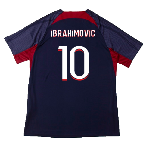 2023-2024 PSG Dri-Fit Strike Training Shirt (Navy) (Ibrahimovic 10)