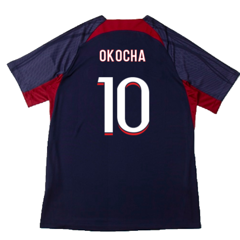 2023-2024 PSG Dri-Fit Strike Training Shirt (Navy) (Okocha 10)