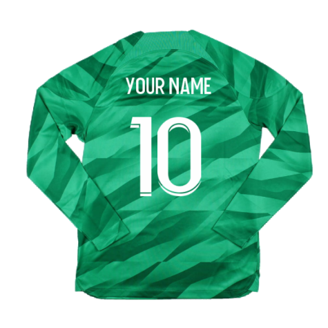 2023-2024 PSG Goalkeeper Long Sleeve Shirt (Green) (Your Name)