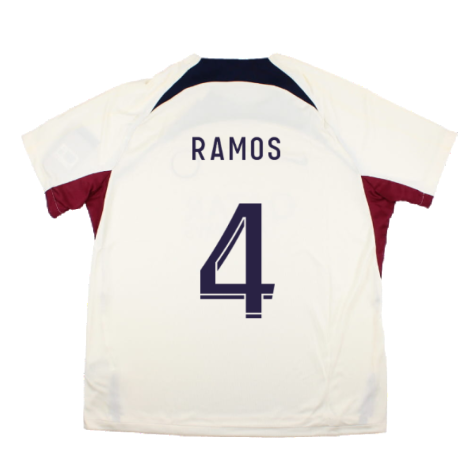 2023-2024 PSG Strike Dri-Fit Training Shirt (Cream) (Sergio Ramos 4)