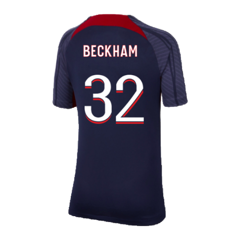 2023-2024 PSG Strike Dri-Fit Training Shirt (Navy) - Kids (Beckham 32)