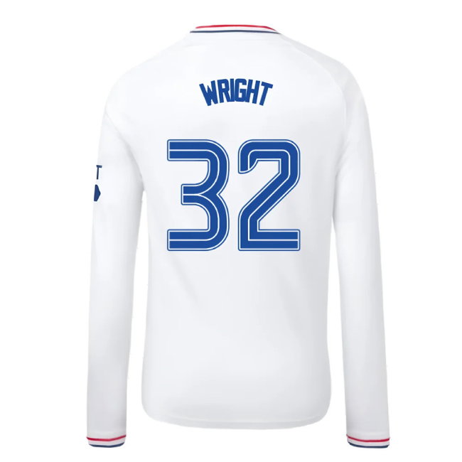 2023-2024 Rangers Away Long Sleeve Shirt (Kids) (Wright 32)