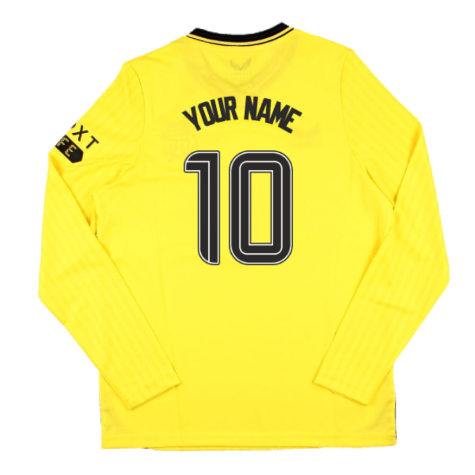 2023-2024 Rangers Home Goalkeeper LS Shirt (Yellow) - Kids (Your Name)