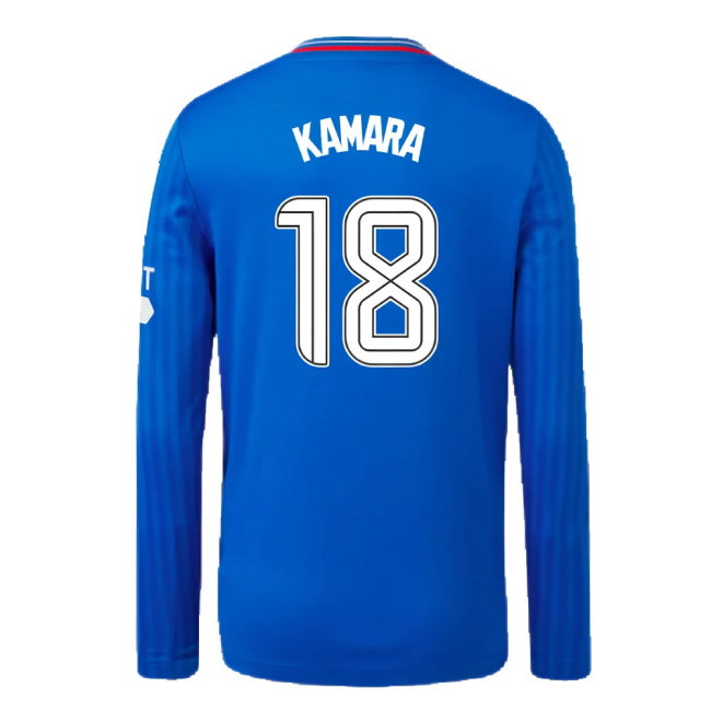 2023-2024 Rangers Long Sleeve Home Shirt (Kids) (Kamara 18)