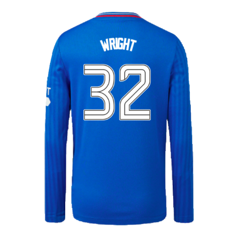 2023-2024 Rangers Long Sleeve Home Shirt (Kids) (Wright 32)