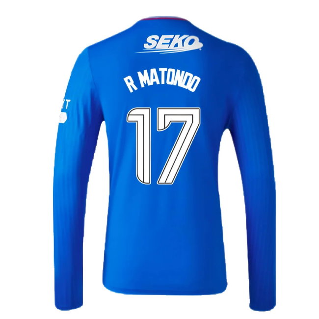 2023-2024 Rangers Long Sleeve Home Shirt (R Matondo 17)