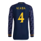 2023-2024 Real Madrid Authentic Long Sleeve Away Shirt (Alaba 4)