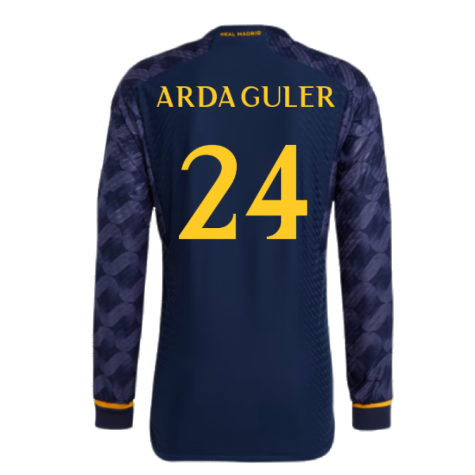 2023-2024 Real Madrid Authentic Long Sleeve Away Shirt (Arda Guler 24)