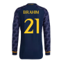 2023-2024 Real Madrid Authentic Long Sleeve Away Shirt (Brahim 21)