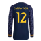 2023-2024 Real Madrid Authentic Long Sleeve Away Shirt (Camavinga 12)