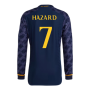 2023-2024 Real Madrid Authentic Long Sleeve Away Shirt (Hazard 7)