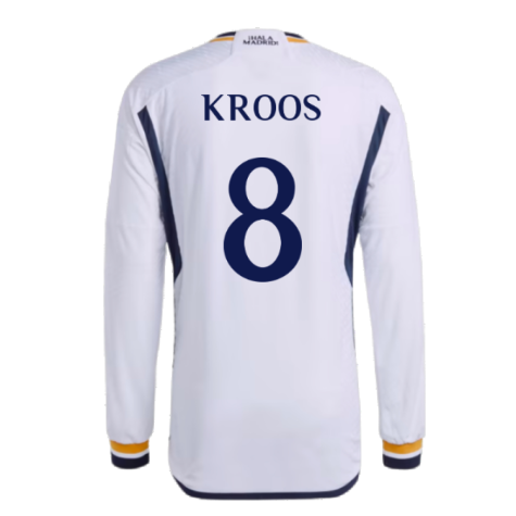 2023-2024 Real Madrid Authentic Long Sleeve Home Shirt (Kroos 8)