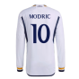 2023-2024 Real Madrid Authentic Long Sleeve Home Shirt (Modric 10)