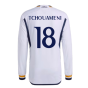2023-2024 Real Madrid Authentic Long Sleeve Home Shirt (Tchouameni 18)