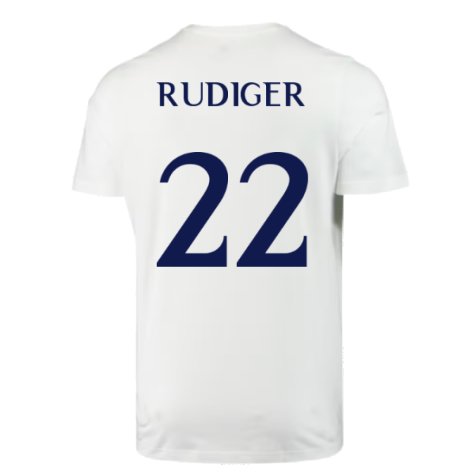 2023-2024 Real Madrid DNA Graphic Tee (White) (Rudiger 22)