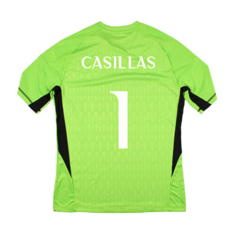 2023-2024 Real Madrid Home Goalkeeper Shirt (Solar Green) - Kids (CASILLAS 1)