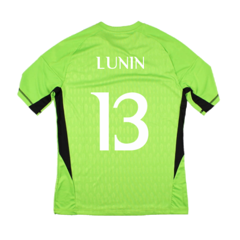 2023-2024 Real Madrid Home Goalkeeper Shirt (Solar Green) - Kids (LUNIN 13)