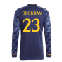 2023-2024 Real Madrid Long Sleeve Away Shirt (Beckham 23)