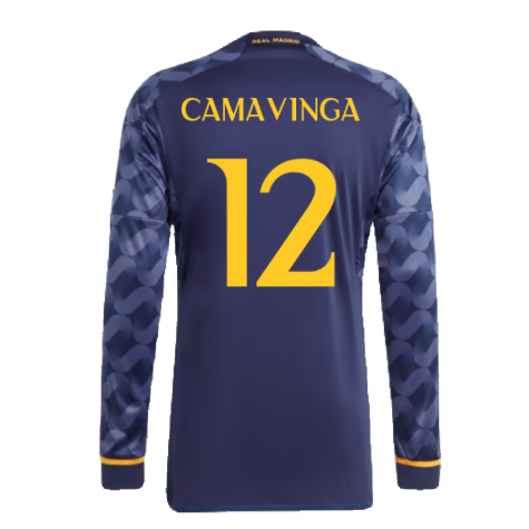 2023-2024 Real Madrid Long Sleeve Away Shirt (Camavinga 12)