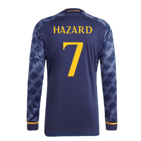 2023-2024 Real Madrid Long Sleeve Away Shirt (Hazard 7)