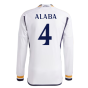 2023-2024 Real Madrid Long Sleeve Home Shirt (Alaba 4)